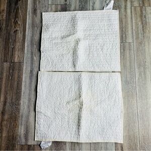 Hearth & Hand Magnolia lot of 2 Standard Cream Textured Pillow Shams Bedding